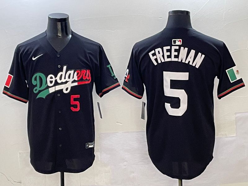 Men Los Angeles Dodgers #5 Freeman Black Mexico Nike 2025 MLB Jersey style 5->los angeles dodgers->MLB Jersey